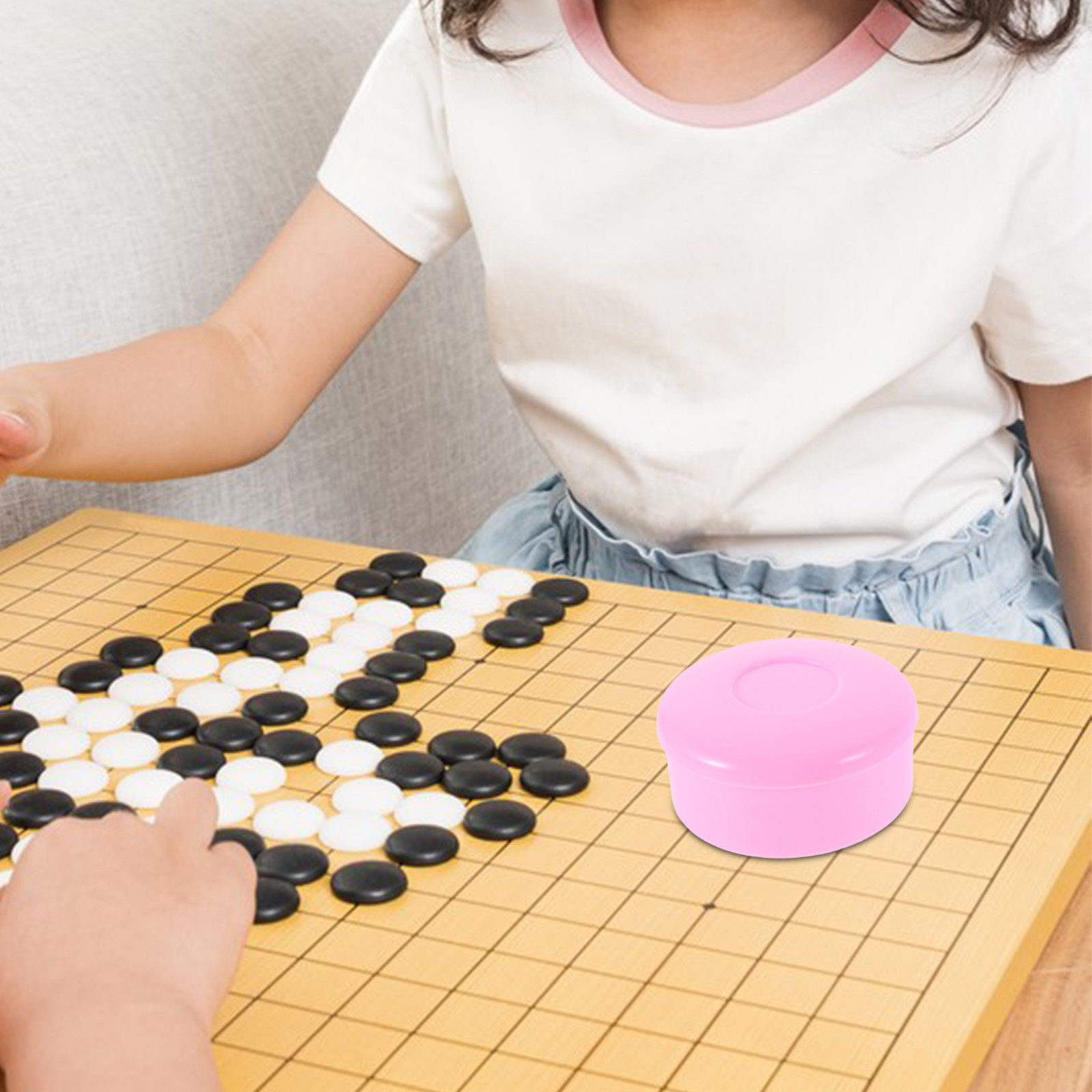 Home Security Game - 6ペアゴーチェス収納ボックスプラスチックピースホルダーポータブルゲームコンテナ軽量安全な蓋旅行学校家庭用