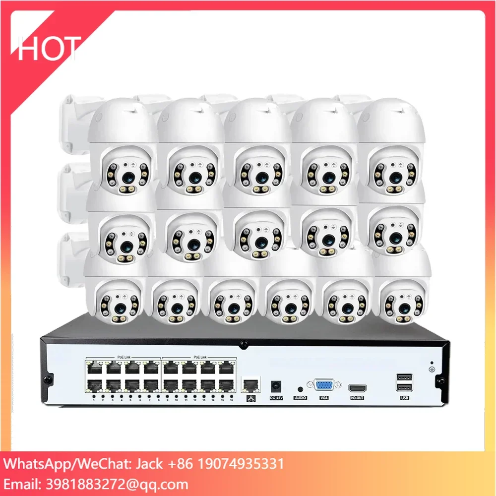 Home Security Nvr - Colorvu有線CCTVカメラNVRキット 5MP PTZカメラ パンチルト 人間追跡 双方向音声