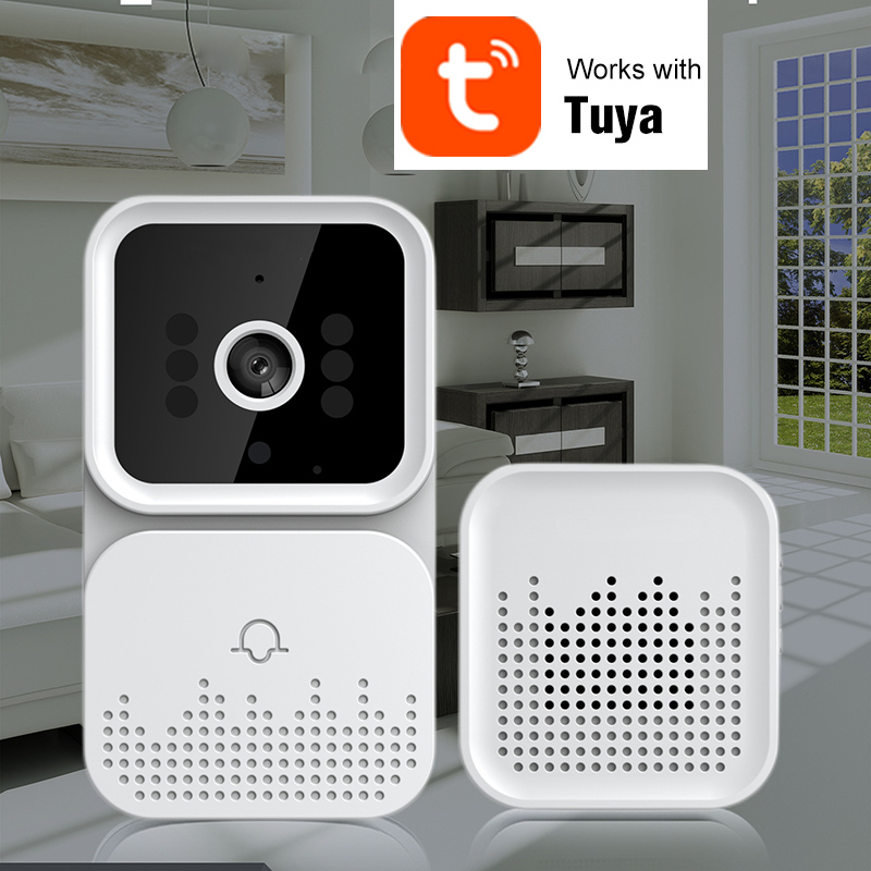 Home Security Premium Eset - Tuya-ワイヤレスビデオドアベル,赤外線インターホン,wifi,2.4g,5GHz,防水,電子ガード,1080p,ホームセキュリティ