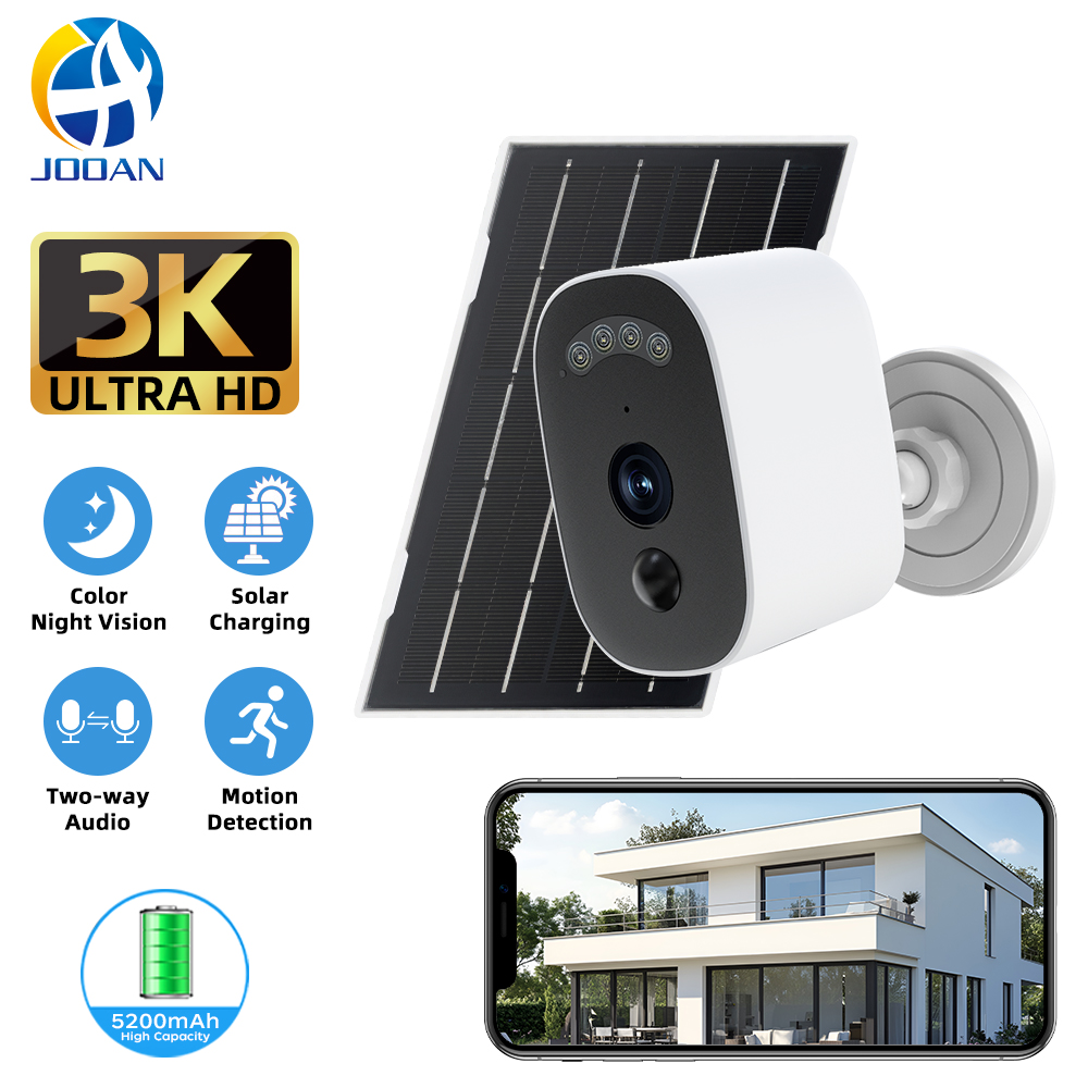 Home Security Product - Jooan 3K HD ソーラーセキュリティカメラ屋外ワイヤレスバッテリー駆動 IP カメラ人間検出ホーム監視保護
