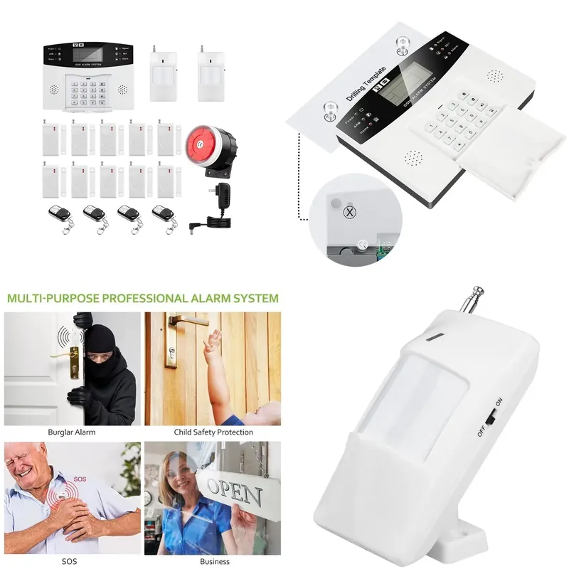 Home Security Wireless - 住宅盗難警報キット自動ダイヤル 120dB サイレンリモコンインテリジェントスマートホーム警報システム GSM ワイヤレスセキュリティシステム