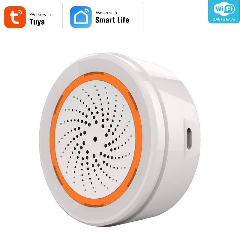 Home Security Equipment - スマートサイレンアラーム Tuya Zigbee サウンドライトセンサー スマートアラームサイレン 90dB