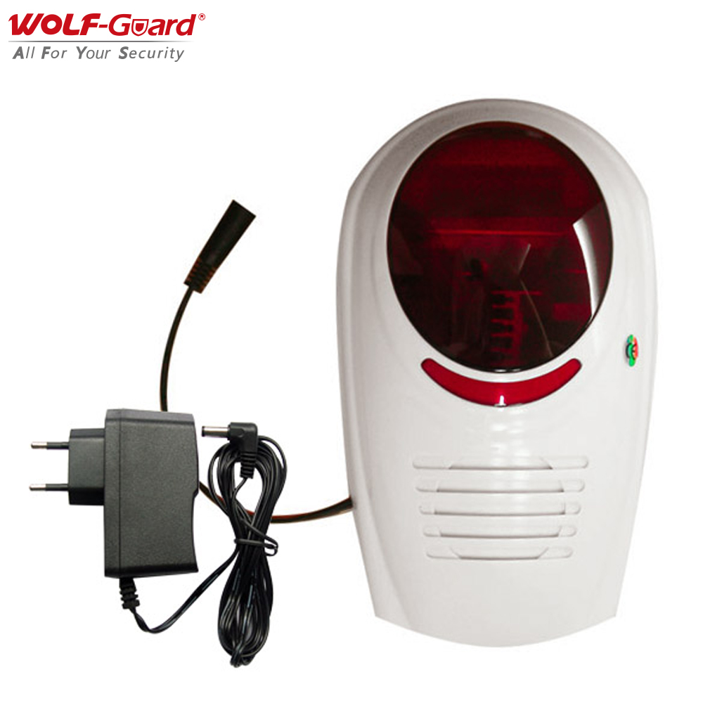 Home Security Equipment - Wolf-guard-ワイヤレスホームセキュリティサイレン,433mhz,110db,防水,屋内および屋外用,gsm,wifi,防犯システム