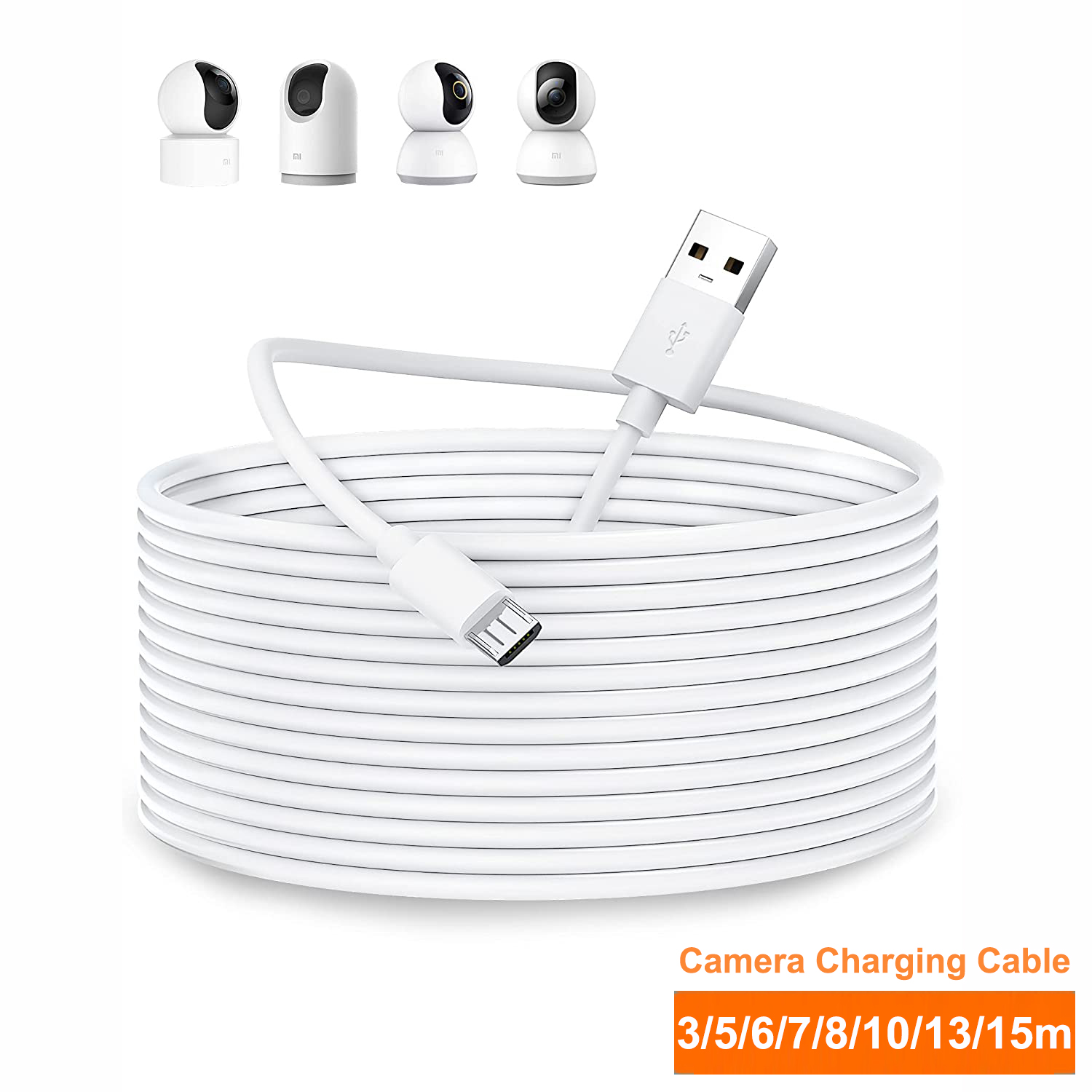 Home Security Bundle - Xiaomi mi 360 ° 用マイクロUSB延長ケーブル,ホームセキュリティカメラ用カメラ,3〜13m,2k pro,mi