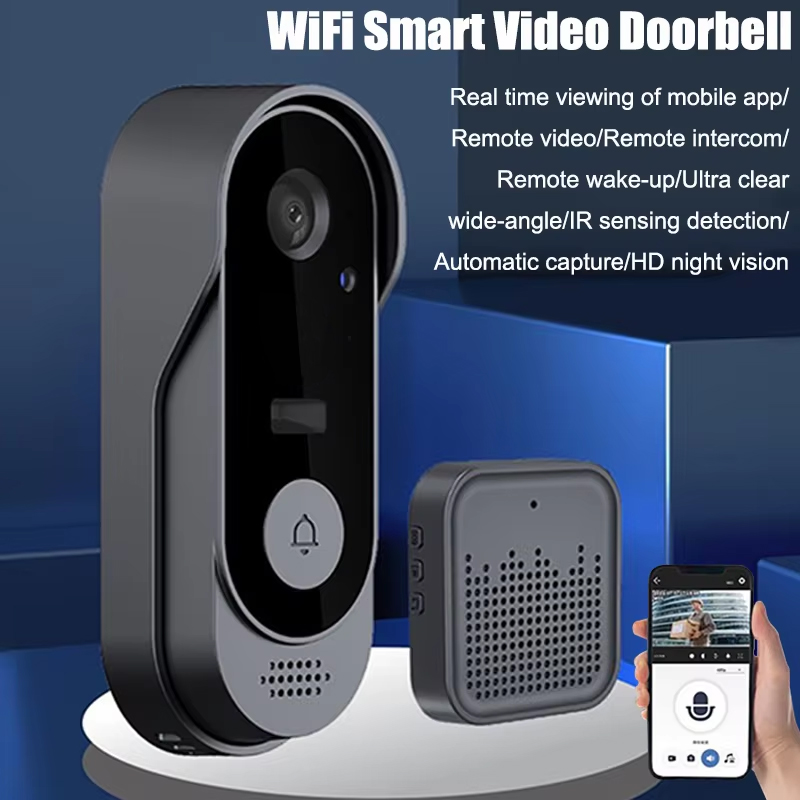 Home Security Bundle - Tuya ドアベルカメラワイヤレスバンドルドアベルスマートホーム WIFI HD 屋外ドアベルカメラセキュリティビデオインターホンナイトビジョン