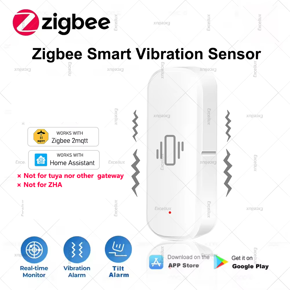 Home Security Monitor - Zigbee スマート振動センサーホームセキュリティ保護リアルタイムモニター衝撃警報センサーホームアシスタント Zigbee2MQTT と連携