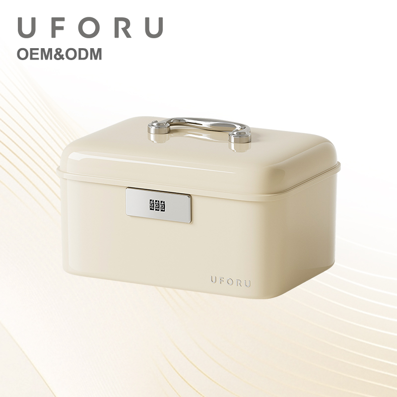 Home Security Equipment - UFORU ハンドル付きロック式収納ボックス、二層式大容量安全保管容器、家庭やオフィスに最適
