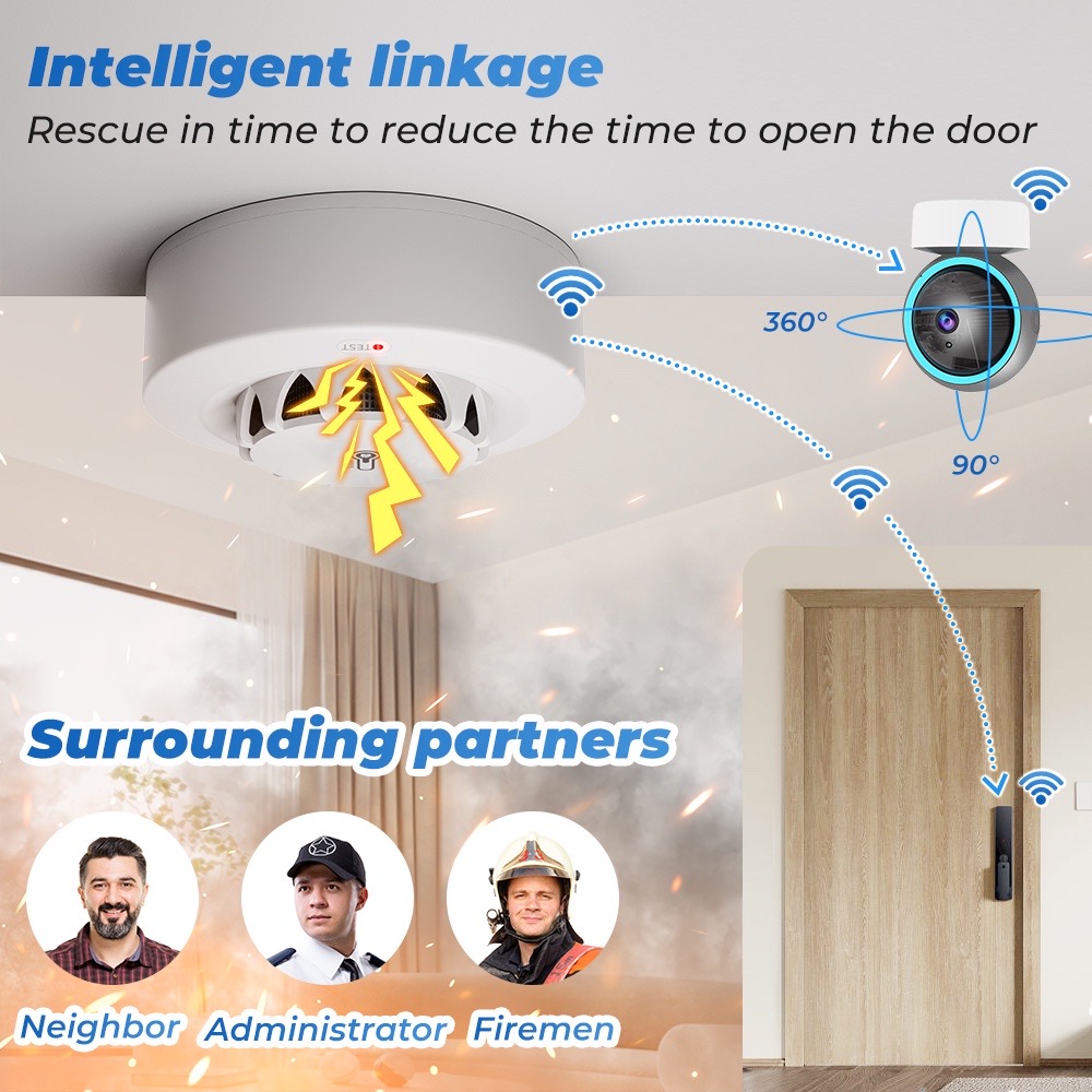 Tuya WiFi 温度と湿度センサー 煙探知機 保護アラー - Home Security Wireless のレビューと価格