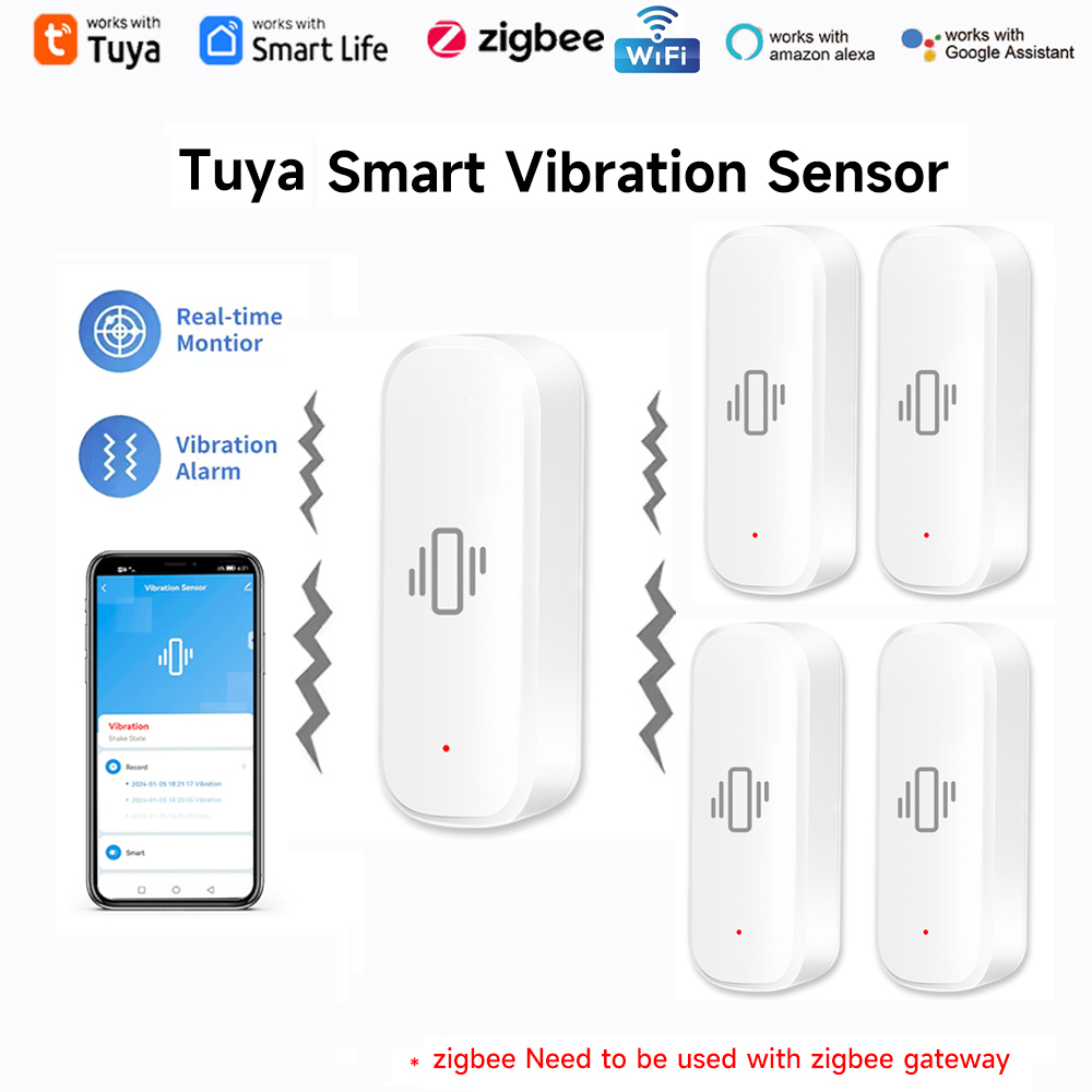 Tuya WiFi Zigbee スマート振動センサー ワイ - Home Security Wireless のレビューと価格