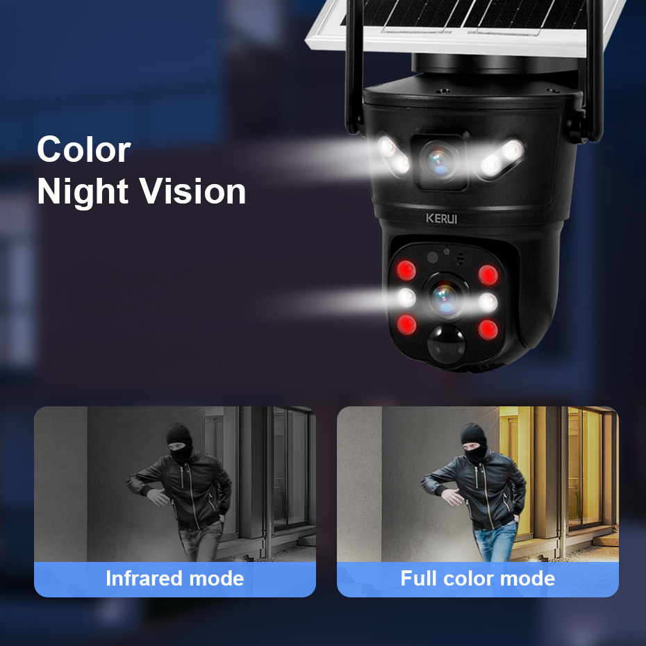 KERUI 6MP 4G SIM WiFiソーラーカメラ デ - Home Security Product のレビューと価格