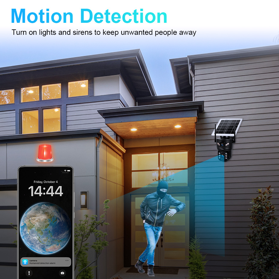 KERUI 6MP 4G SIM WiFiソーラーカメラ デ - Home Security Product のレビューと価格
