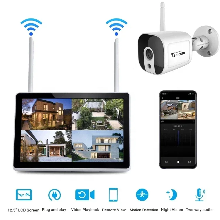 TUYAスマートWi-Fi 4CH NVRキット 12インチ - Home Security Nvr のレビューと価格