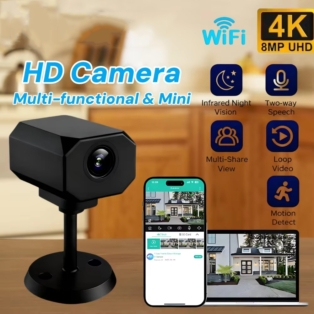 4K HD WiFi セキュリティカメラ 家庭用 ミニ スマ - Home Security Cameras のレビューと価格