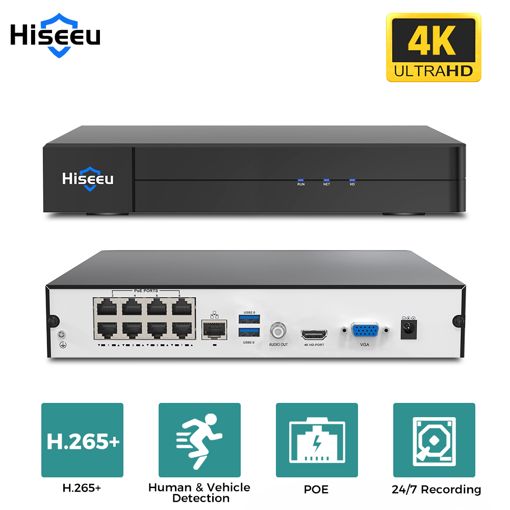 Hiseeu 8CH 4K PoE NVRネットワークビデオ - Home Security Cameras のレビューと価格