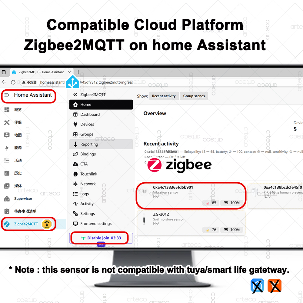 ZigBee スマート振動センサー リアルタイム振動モニター - Home Security Monitor のレビューと価格