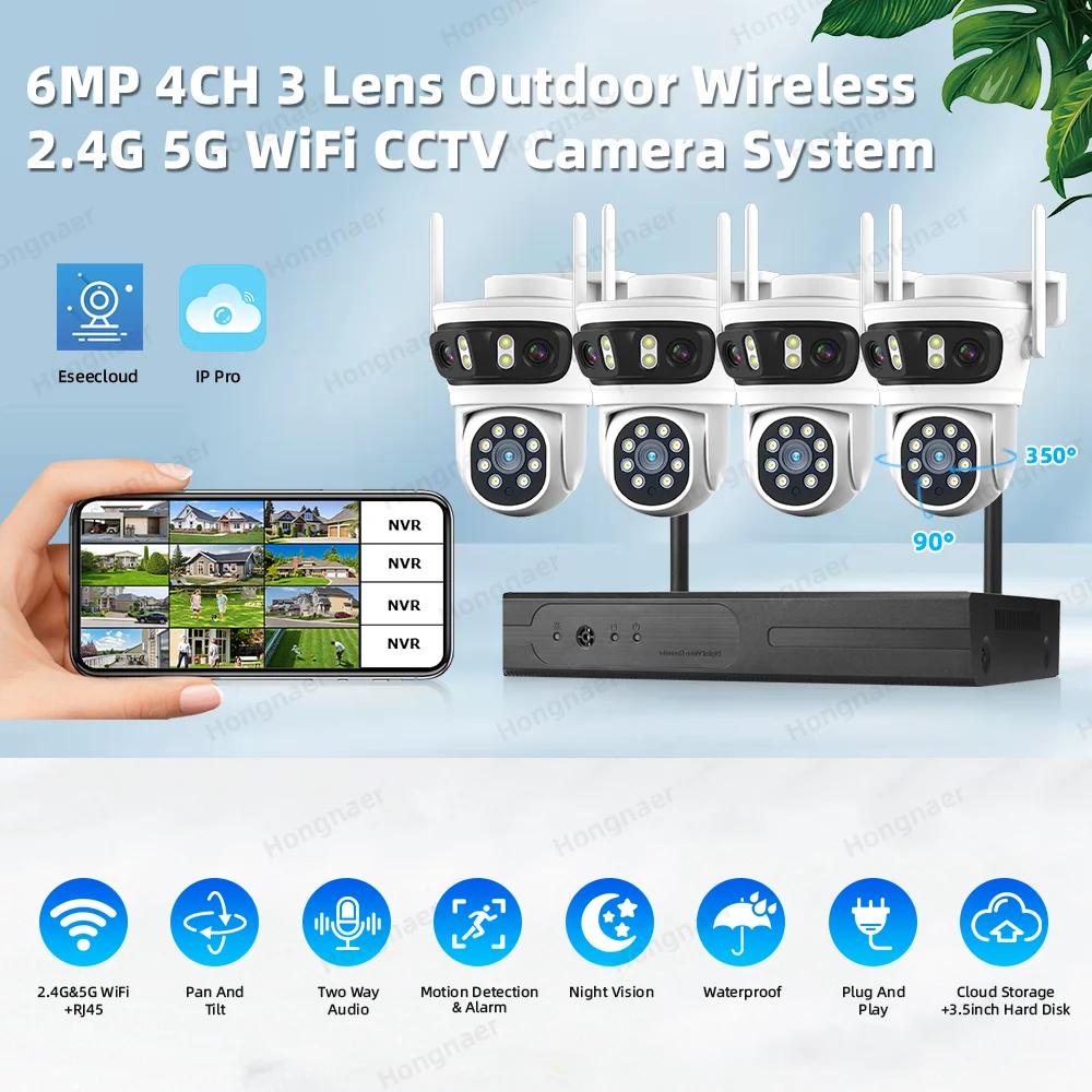 2026年 ホンナール 6MP 4CH 3レンズ 2.4G  - Home Security Cameras のレビューと価格