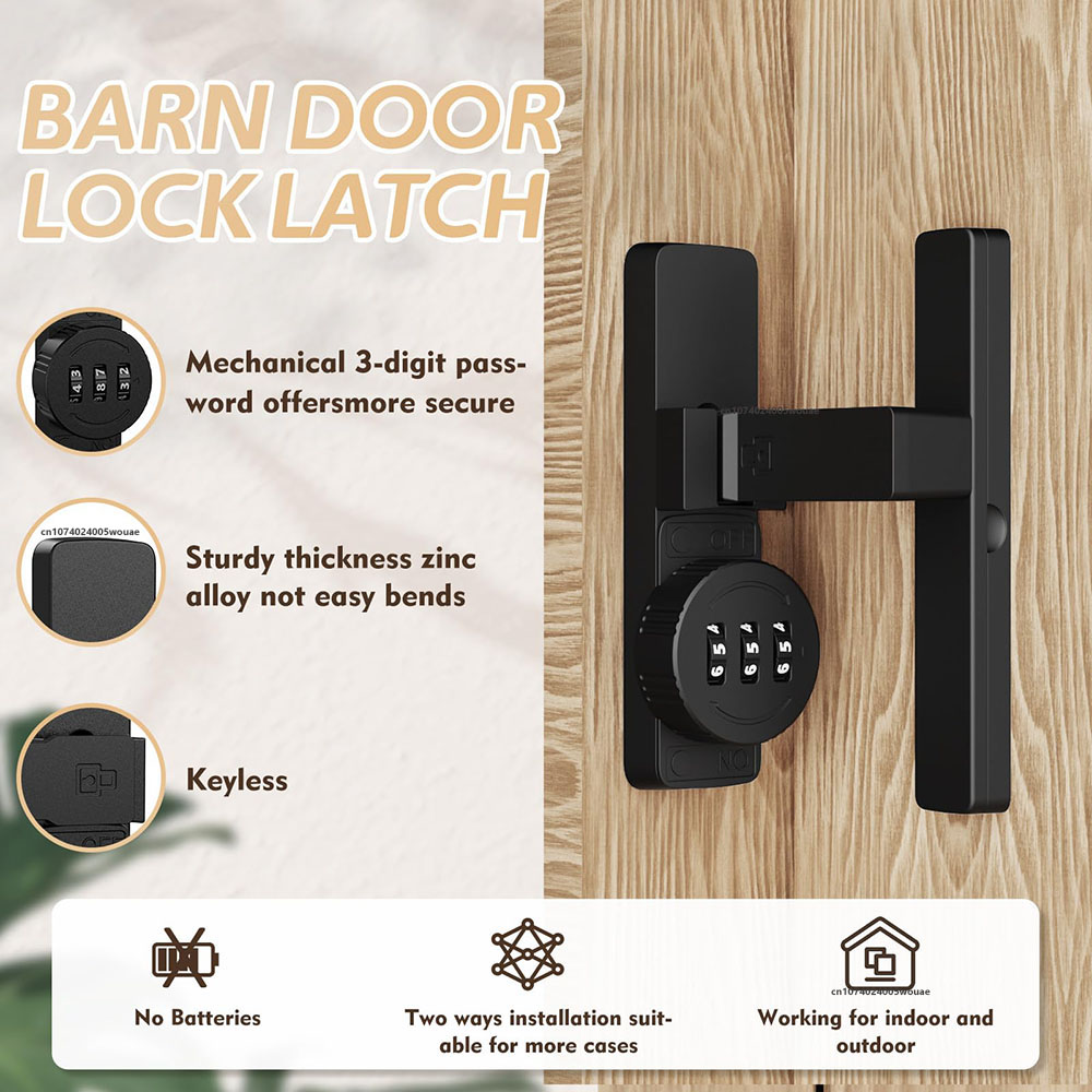 セキュリティ納屋ドアロック 3桁コンビネーションロック ホー - Home Security Locks のレビューと価格