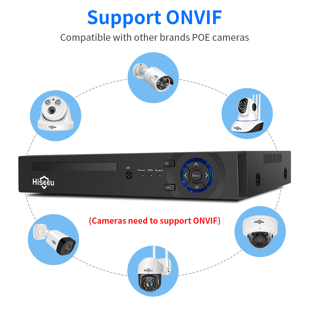 Hiseeu-監視カメラシステムキット,4ch,10ch,1 - Home Security Cameras のレビューと価格