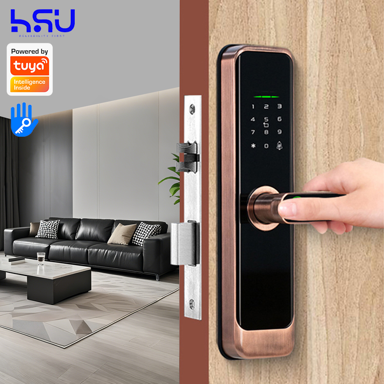 デジタルスマートドアロックパスコード付き木製小型電子ミニ指紋 - Home Security Locks のレビューと価格