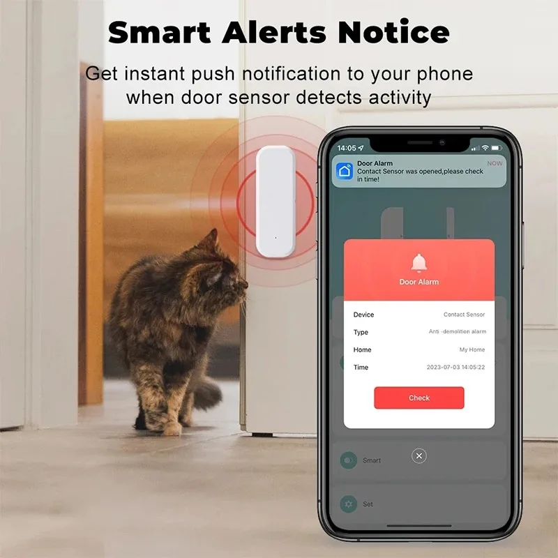 Tuya WiFi スマートドアウィンドウセンサー開閉検知器 - Home Security Equipment のレビューと価格