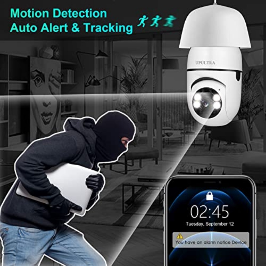 電球型1080PセキュリティワイヤレスカメラWifiスマート - Home Security Wireless のレビューと価格