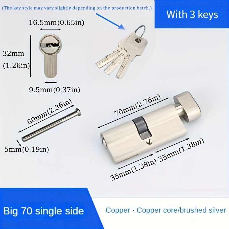 1個入りヨーロッパ規格60/70/80/90mmロックシリン - Home Security Locks のレビューと価格