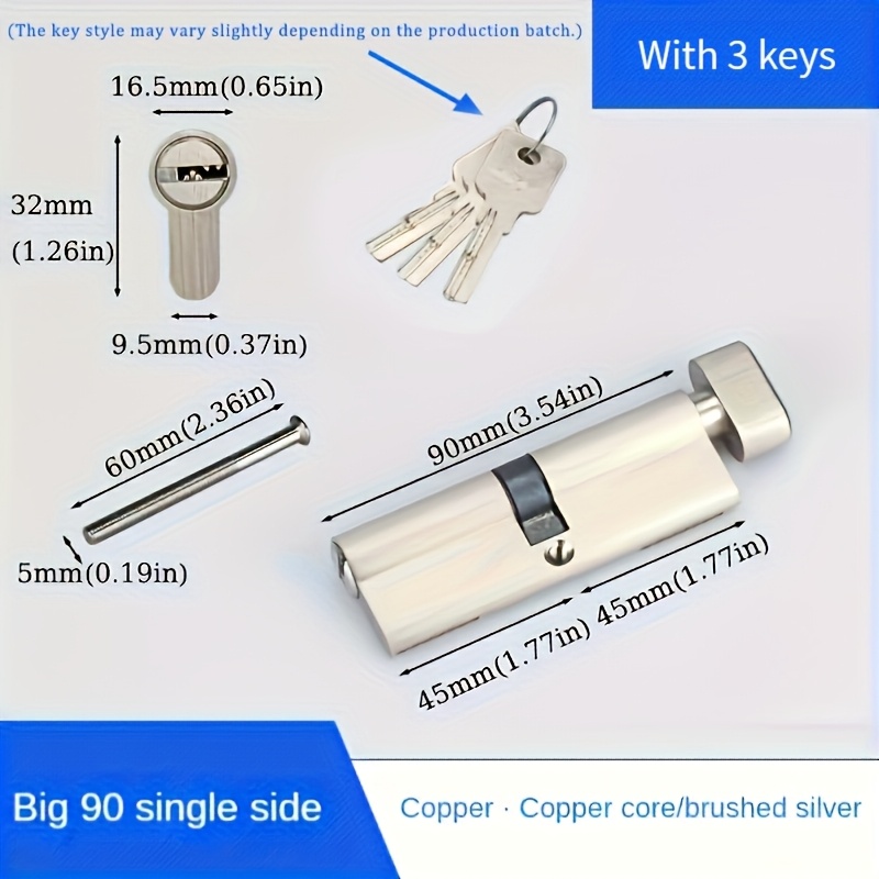 1個入りヨーロッパ規格60/70/80/90mmロックシリン - Home Security Locks のレビューと価格