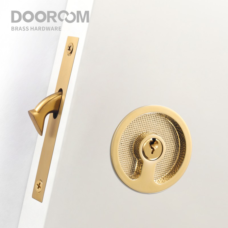 ドアロックセット真鍮引き戸ハンドルキッチンバスルームウッドド - Home Security Locks のレビューと価格
