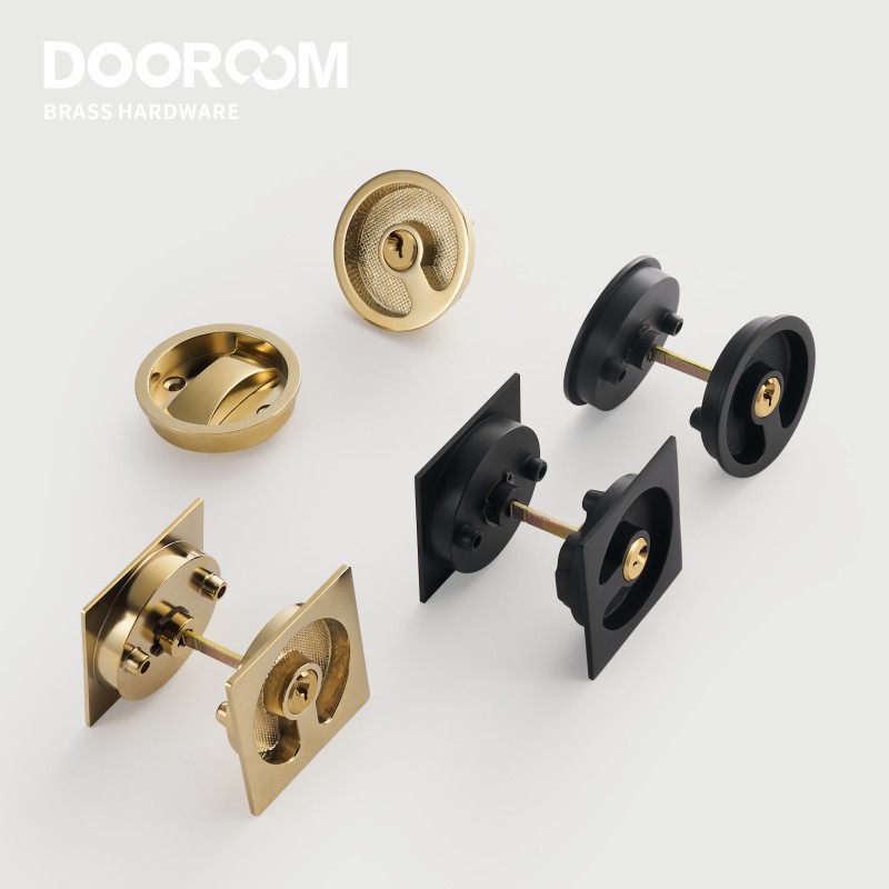 ドアロックセット真鍮引き戸ハンドルキッチンバスルームウッドド - Home Security Locks のレビューと価格