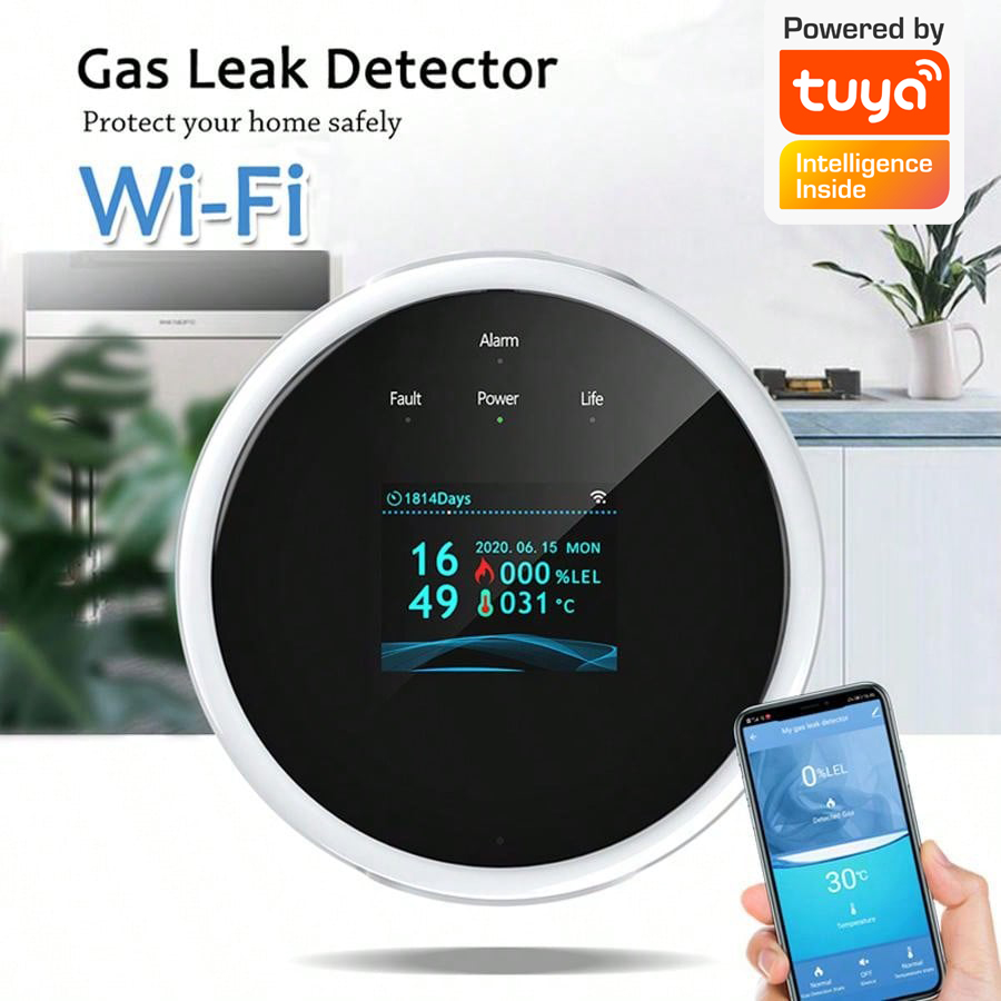 2.4G WiFi ガス警報センサー可燃性ガス検知器は Tu - Home Security Monitor のレビューと価格