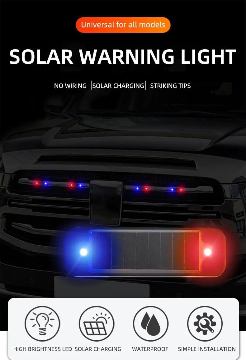 ミニ LED 太陽光発電車の警告灯夜間セキュリティ模擬警報ワ - Home Security Wireless のレビューと価格