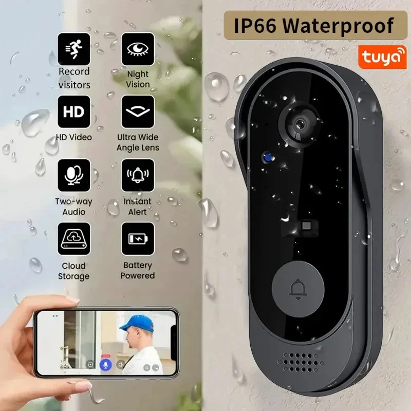 耐久性のある新しいカメラ付きドアベル ワイヤレスバンドル ド - Home Security Bundle のレビューと価格