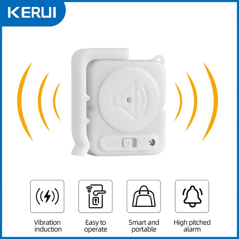 KERUI ワイヤレス振動警報センサー 120dB 超薄型検 - Home Security Wireless のレビューと価格