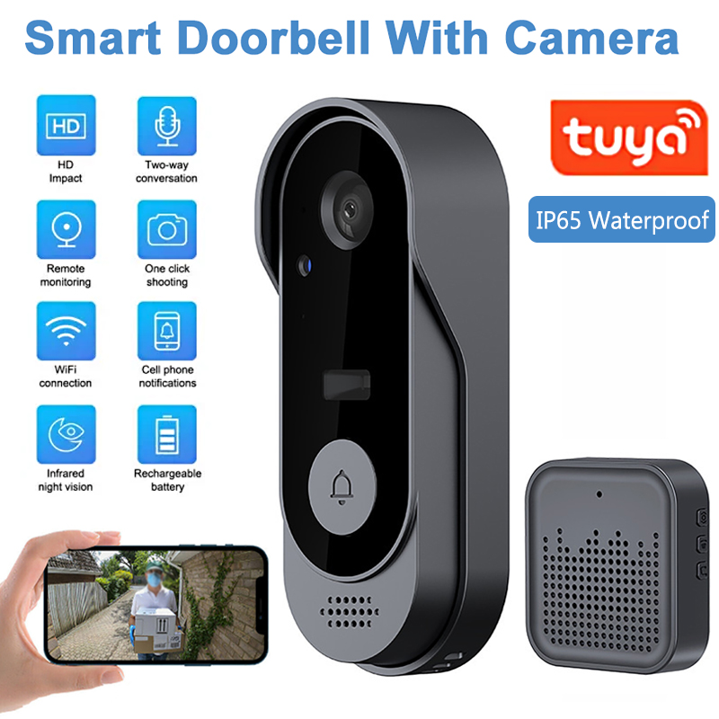Tuya ドアベルカメラワイヤレスバンドルドアベルスマートホ - Home Security Bundle のレビューと価格